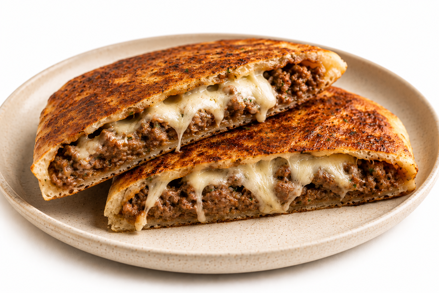 Beef Hawawshi with Mozzarella