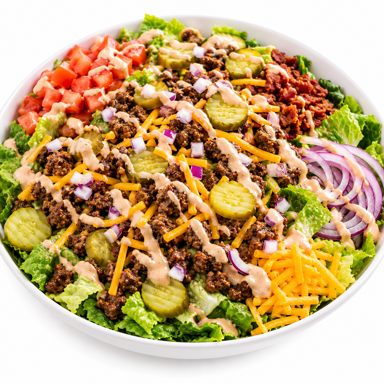 Beef Burger BBQ Salad