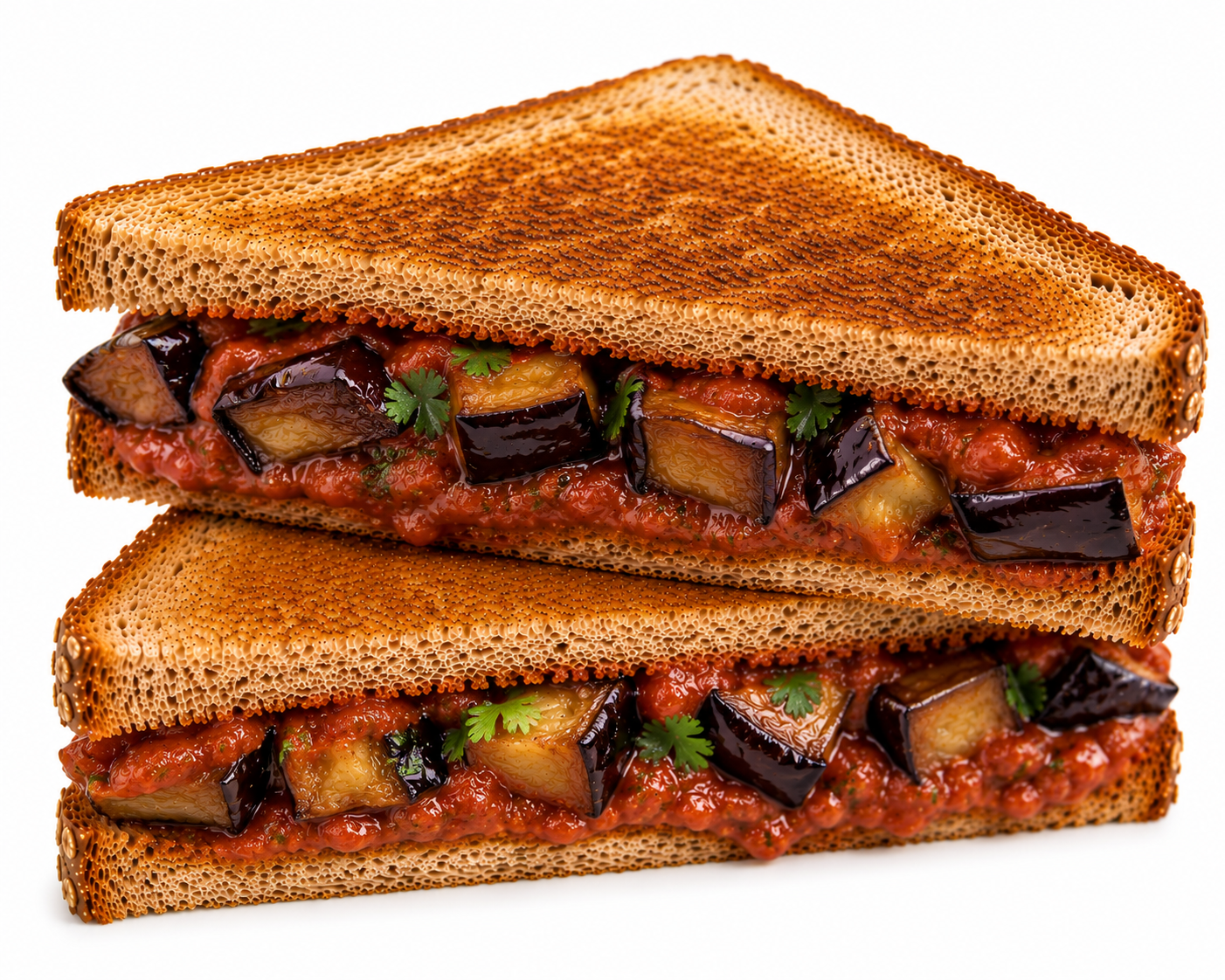 Eggplant Toast with Tomato Sauce