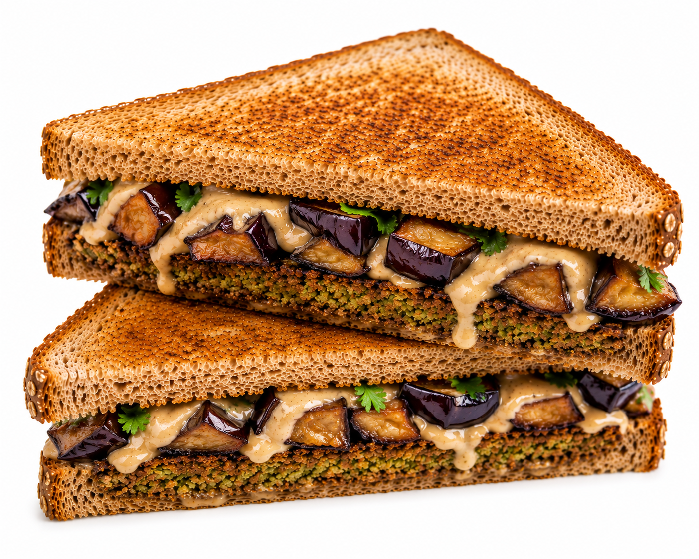 Taameya & Eggplant Toast with Sauce