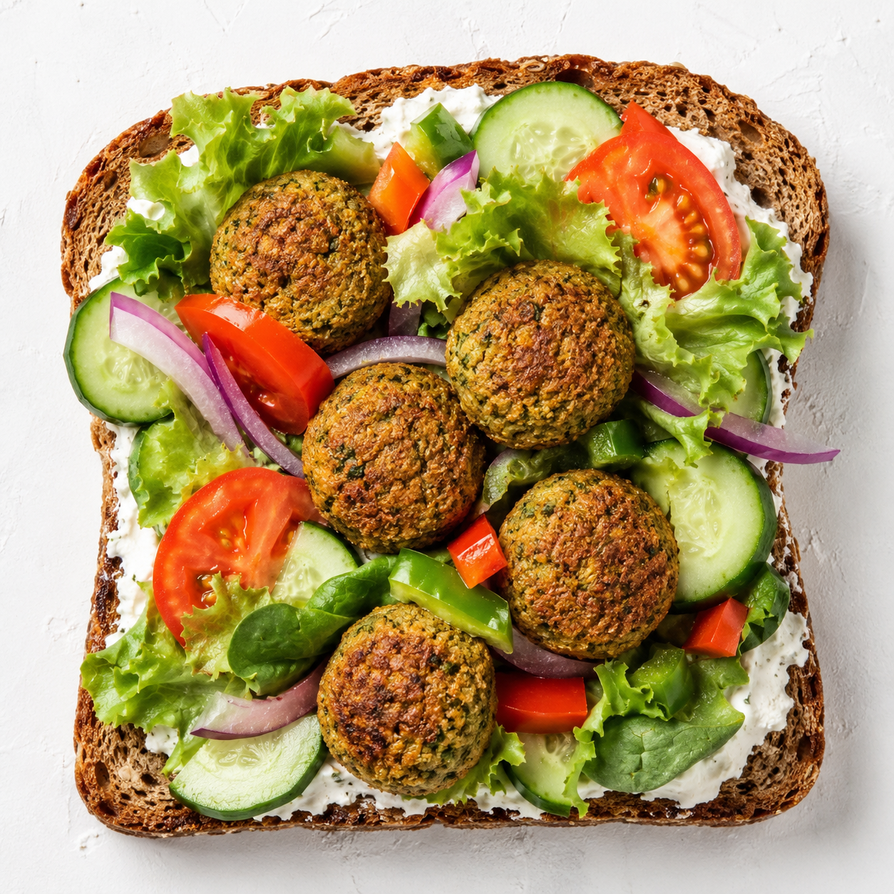 Wholesome Baked Falafel & Cream Cheese Toast
