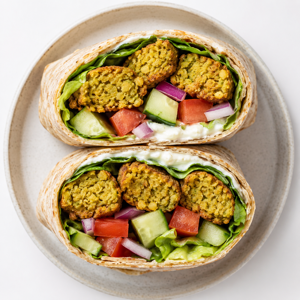 Baked Falafel & Cream Cheese Wrap
