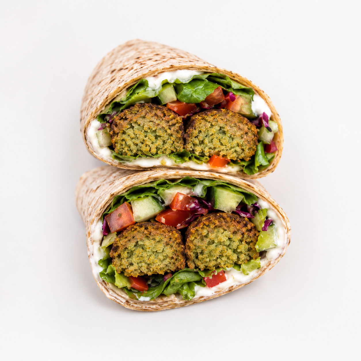 Healthy Baked Falafel & Cream Cheese Wrap