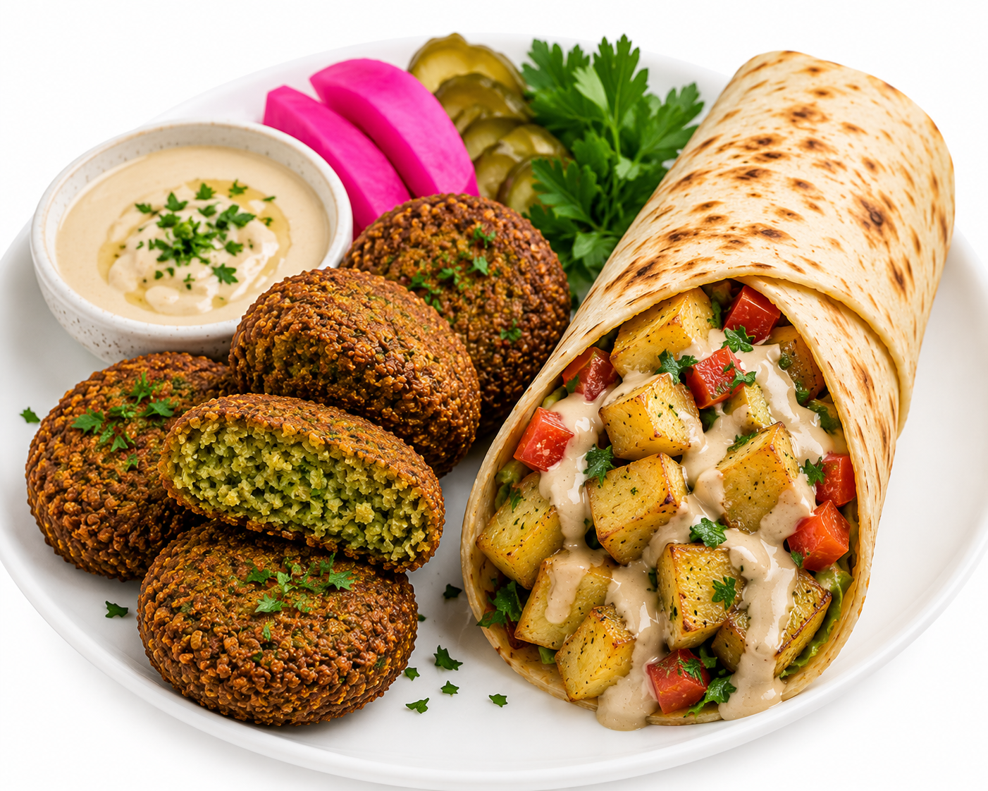 Taameya & Potato Roll with Tahini