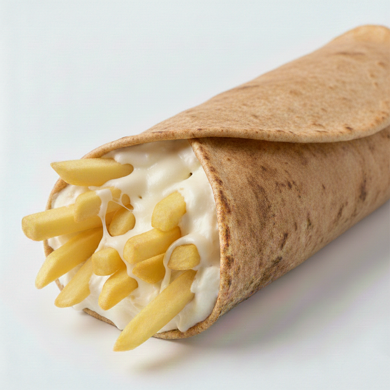 Cheesy Baked Fries Whole Wheat Wrap