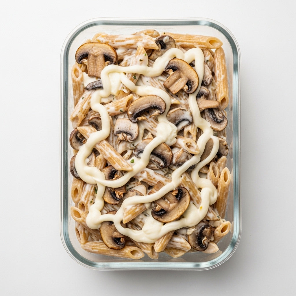 Wholesome Creamy Mixed Cheese Pasta with Mushrooms