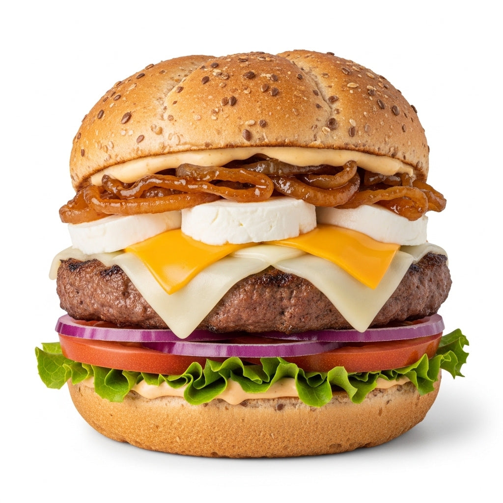 Wholesome Lean Beef Burger with Triple Cheese